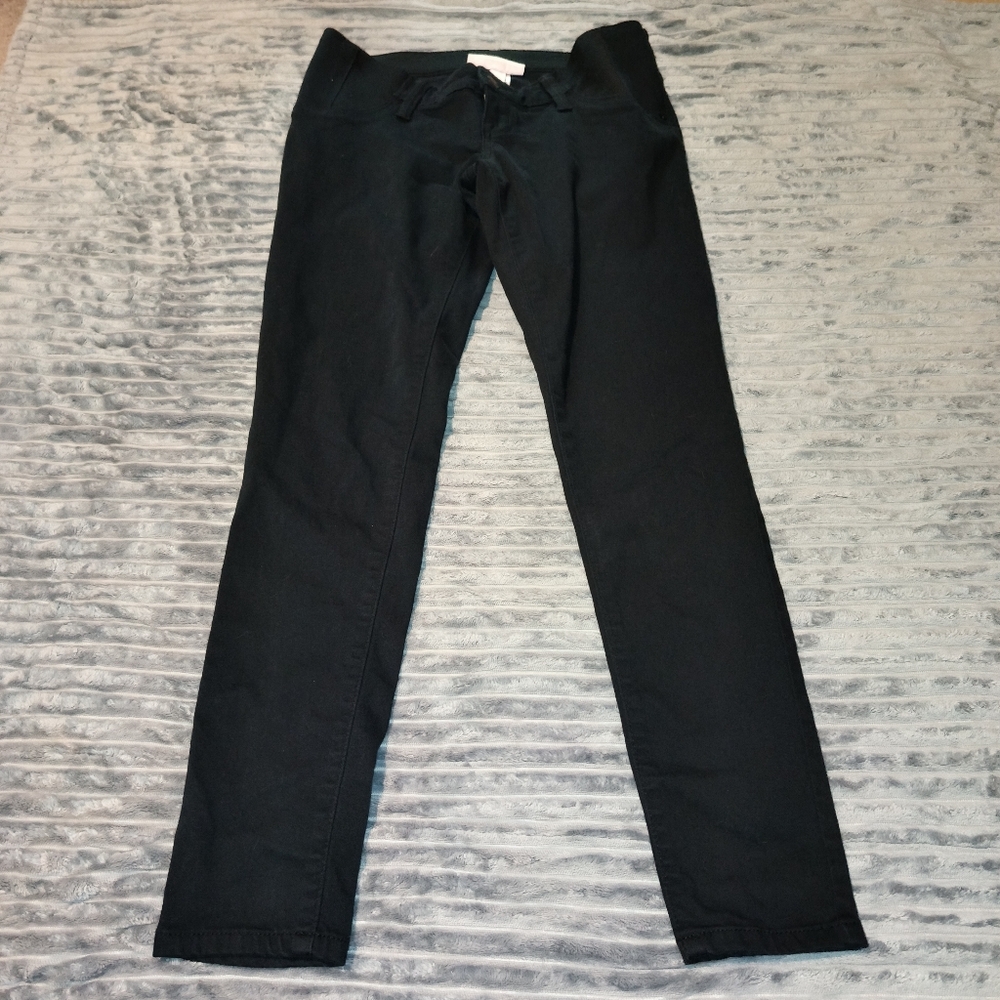 Isabel Under Belly Skinny Maternity Jeans Black Sz 2 Stretch Comfort Elastic